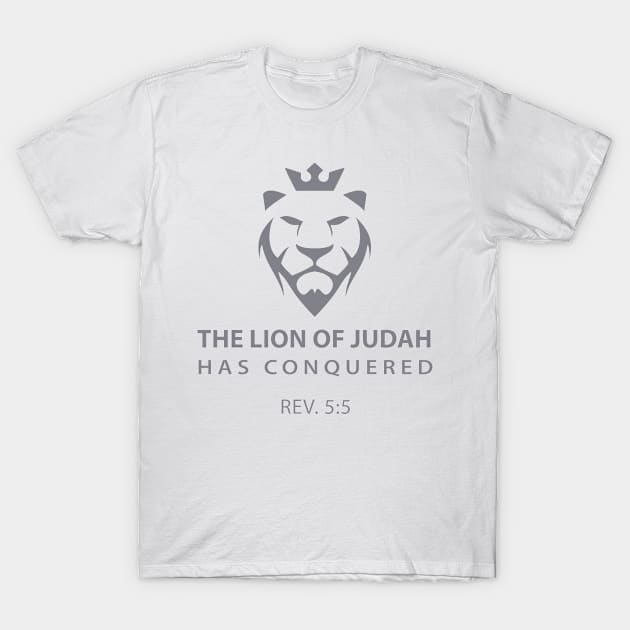 The Lion of Judah Has Conquered. Christian Shirts, Hoodies, and gifts. T-Shirt by ChristianLifeApparel